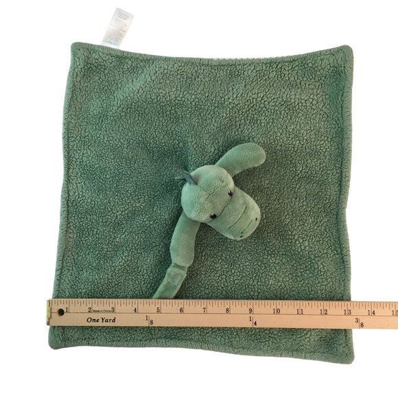 Carters Green Alligator Crocodile Lovey Security Blanket Stripes Pacifier Holder - Picture 5 of 6